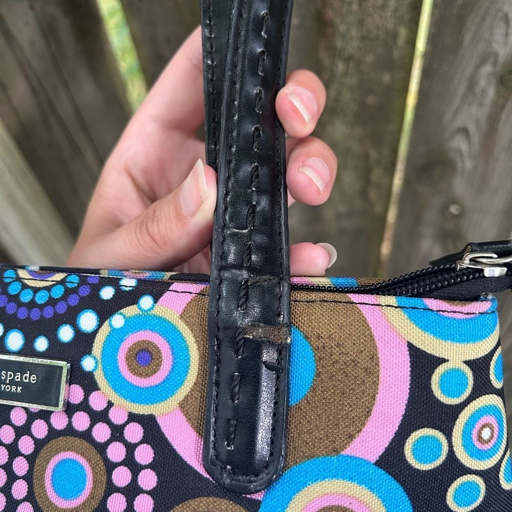 Vintage y2k 2000s Kate Spade multicolor purple pink blue brown shoulder bag purs - Picture 7 of 10